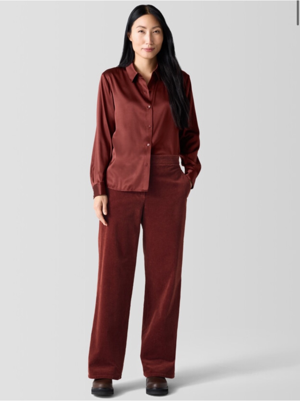Eileen Fisher Organic Cotton Corduroy Wide-Leg Pant